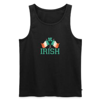 Drapeau irlandais patriotique Irlande trèfle feuille - Débardeur bio Premium Homme - noir - Devant - Michal (187cm)