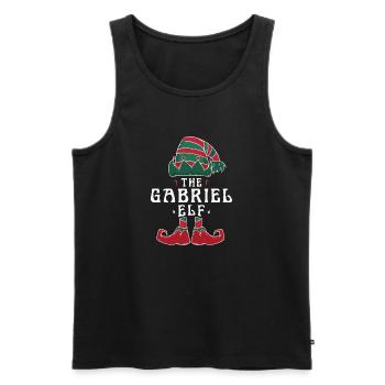 Garbriel elfe famille Match groupe papa Noël - Débardeur bio Premium Homme - noir - Devant - Michal (187cm)