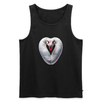 Serpent coeur corps Saint-Valentin Serpent étreinte - Débardeur bio Premium Homme - noir - Devant - AI Model Male 178 light (178cm)