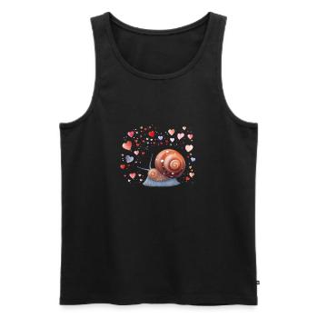 Schneckenspur der Herzen Valentinstag Slow Steady - Männer Premium Bio Tank Top - Schwarz - Vorne - Michal (187cm)