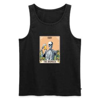 Funny Tarot Card Craft Beer Alcohol - Men's Premium Organic Tank Top - black - Front - Michal (187cm)