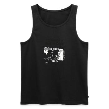 Ich habe eine Midlife-Crisis, weil mein Leben Mid ist - Männer Premium Bio Tank Top - Schwarz - Vorne - AI Model Male 178 light (178cm)
