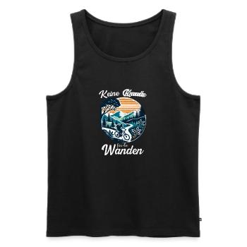 Mountainbike-Action Keine Gnade für die Wade - Männer Premium Bio Tank Top - Schwarz - Vorne - AI Model Male 178 light (178cm)