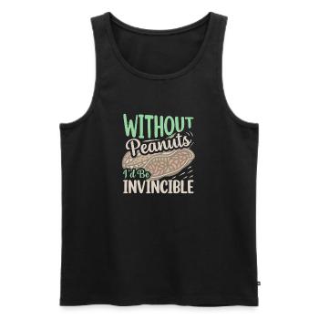 Sans les cacahuètes, je serais invincible allergique aux noix - Débardeur bio Premium Homme - noir - Devant - AI Model Male 178 light (178cm)