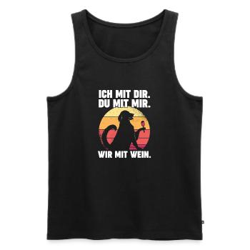 Hund Ich Mit Dir Du Mit Mir Wir Mit Wein - Männer Premium Bio Tank Top - Schwarz - Vorne - Michal (187cm)