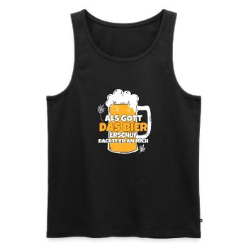 Als Gott Bier Erschuf Dachte Er An Mich - Männer Premium Bio Tank Top - Schwarz - Vorne - Michal (187cm)