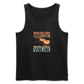 Schönes Violinen Geige Geigenspieler Violinist - Männer Premium Bio Tank Top - Schwarz - Vorne - Michal (187cm)