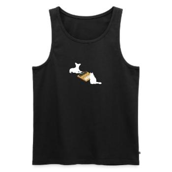 Funny Chess Player Board Game Coach Dog - Men's Premium Organic Tank Top - black - Front - Michal (187cm)