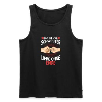 Geschwister Bruder und Schwester - Männer Premium Bio Tank Top - Schwarz - Vorne - Michal (187cm)