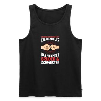 Geschwister Bruder und Schwester - Männer Premium Bio Tank Top - Schwarz - Vorne - AI Model Male 178 light (178cm)