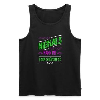 schäferhund bday chihuahua humor bluthund vatertag - Männer Premium Bio Tank Top - Schwarz - Vorne - Michal (187cm)
