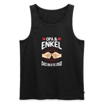 Großvater Opa und Enkel - Männer Premium Bio Tank Top - Schwarz - Vorne - Michal (187cm)