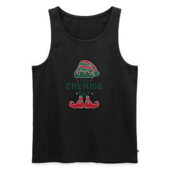Le pyjama Chemise Elf pour un Noël drôle - Débardeur bio Premium Homme - noir - Devant - Michal (187cm)