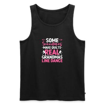 Real Grandmas Line Dance Sewing Dancing Grandma - Men's Premium Organic Tank Top - black - Front - Michal (187cm)
