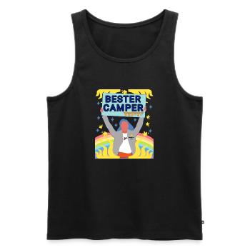 Camp - Camping - Männer Premium Bio Tank Top - Schwarz - Vorne - Michal (187cm)