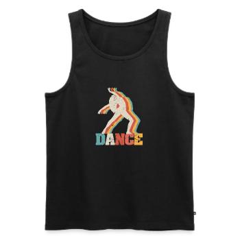 Danse rétro Vintage danse Silhouette des années 70 des années 80 - Débardeur bio Premium Homme - noir - Devant - Michal (187cm)