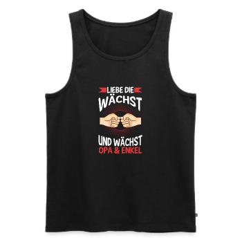 Großvater Opa und Enkel - Männer Premium Bio Tank Top - Schwarz - Vorne - Michal (187cm)