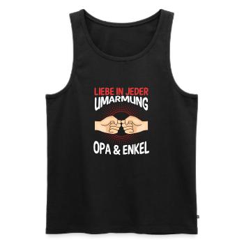Großvater Opa und Enkel - Männer Premium Bio Tank Top - Schwarz - Vorne - Michal (187cm)