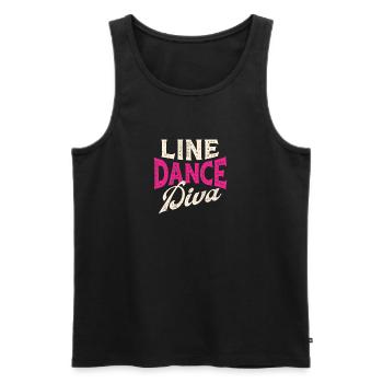 Line Dance Diva Western Country Dancing Women - Men's Premium Organic Tank Top - black - Front - AI Model Male 178 light (178cm)