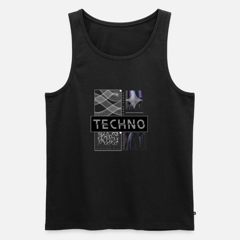 TECHNO VIBES – Dark Space Edition - Männer Premium Bio Tank Top - Schwarz
