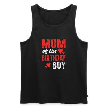 Maman du garçon d’anniversaire Mère du garçon d’anniversaire - Débardeur bio Premium Homme - noir - Devant - Michal (187cm)