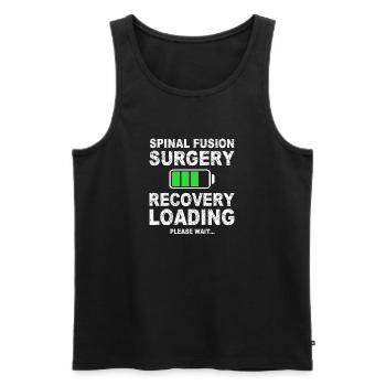 Wirbelsäulenversteifungschirurgie Erholung Belastung Lendenwirbelsäule - Männer Premium Bio Tank Top - Schwarz - Vorne - AI Model Male 178 light (178cm)