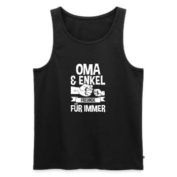 Oma Großmutter und Enkel - Männer Premium Bio Tank Top - Schwarz - Vorne - Michal (187cm)