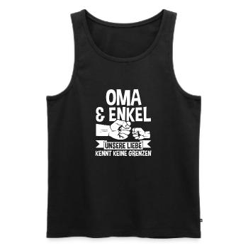 Oma Großmutter und Enkel - Männer Premium Bio Tank Top - Schwarz - Vorne - Michal (187cm)