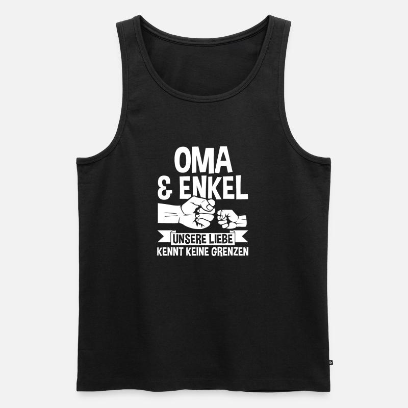 Oma Großmutter und Enkel - Männer Premium Bio Tank Top - Schwarz