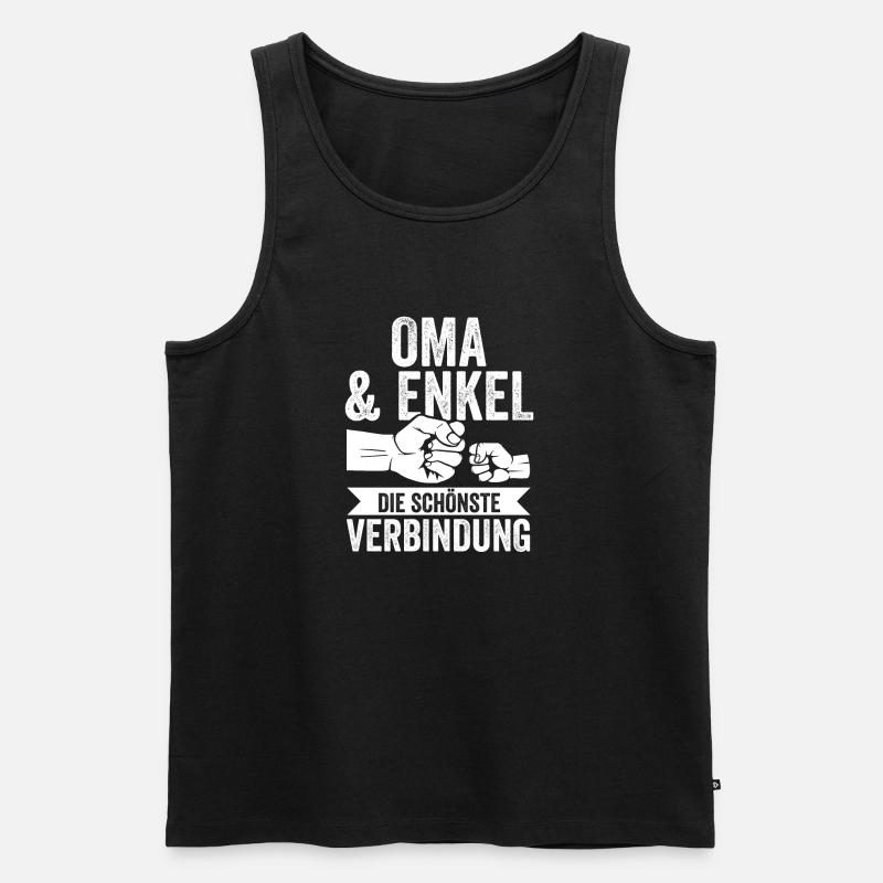 Oma Großmutter und Enkel - Männer Premium Bio Tank Top - Schwarz