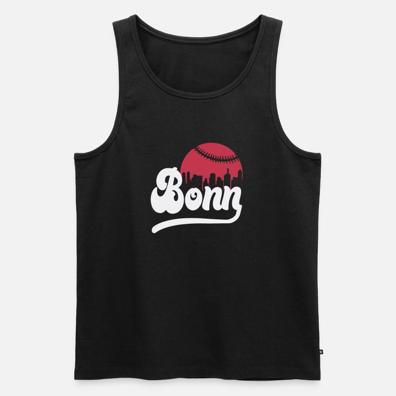 Baseball skyline Bonn - Männer Premium Bio Tank Top - Schwarz