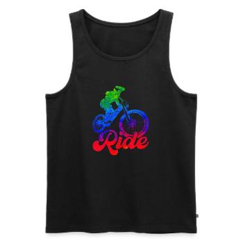 bike bicycle cycle lifestyle healthy transport - Men's Premium Organic Tank Top - black - Front - AI Model Male 178 light (178cm)