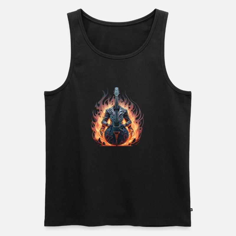 GITARRE - Männer Premium Bio Tank Top - Schwarz