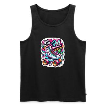 Let´s Roll Rollschuhe Vintage Retro - Männer Premium Bio Tank Top - Schwarz - Vorne - AI Model Male 178 light (178cm)