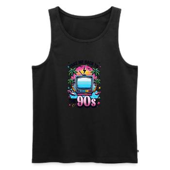 Take me Back to the 90s - Männer Premium Bio Tank Top - Schwarz - Vorne - AI Model Male 178 light (178cm)