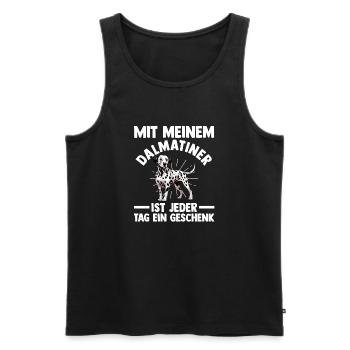 Hund Dalmatiner - Männer Premium Bio Tank Top - Schwarz - Vorne - Michal (187cm)
