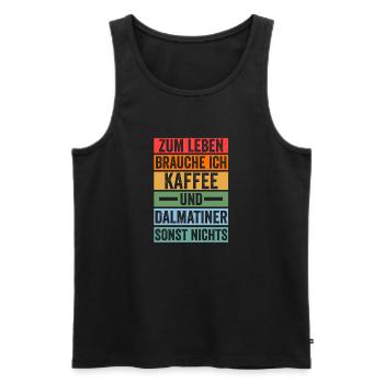 Kaffee Hund Dalmatiner - Männer Premium Bio Tank Top - Schwarz - Vorne - Michal (187cm)