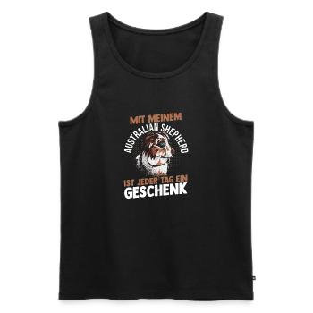 Australian Shepherd Hund Aussie - Männer Premium Bio Tank Top - Schwarz - Vorne - Michal (187cm)