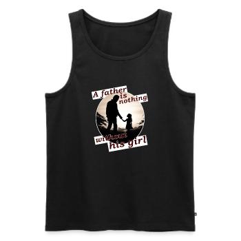 Father and daughter love - Men's Premium Organic Tank Top - black - Front - Michal (187cm)