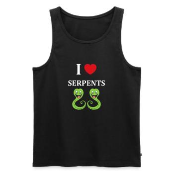Humour petit serpent - Débardeur bio Premium Homme - noir - Devant - Michal (187cm)