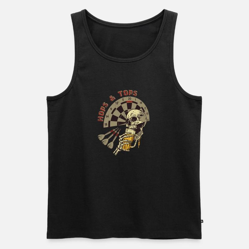 Darts Hops & Tops - Männer Premium Bio Tank Top - Schwarz