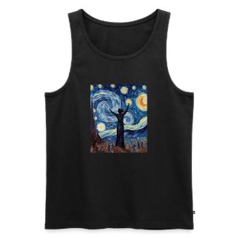 Chemise Nuit Étoilée de la Journée de la Femme Autonomisation - Débardeur bio Premium Homme - noir - Devant - Michal (187cm)