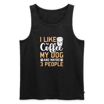 I like coffee my dog and maybe 3 people - Men's Premium Organic Tank Top - black - Front - Michal (187cm)