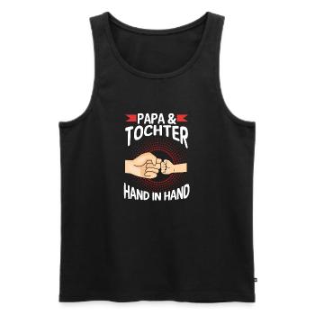 Papa Tochter Vater Familie Geschenk - Männer Premium Bio Tank Top - Schwarz - Vorne - Michal (187cm)