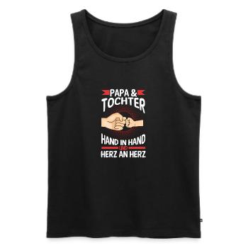 Papa Tochter Vater Familie Geschenk - Männer Premium Bio Tank Top - Schwarz - Vorne - Michal (187cm)