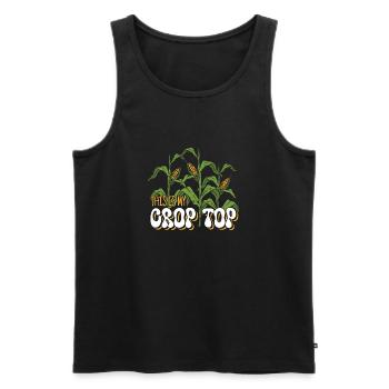 Producteur de maïs c’est mon Crop Top Duster Farmhouse - Débardeur bio Premium Homme - noir - Devant - Michal (187cm)