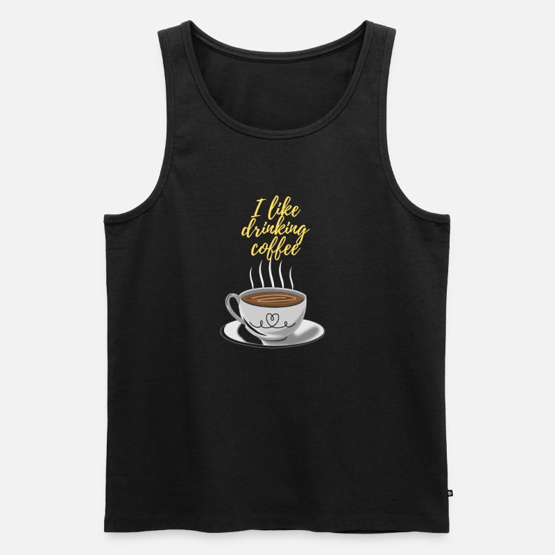 Tasse Kaffee - Männer Premium Bio Tank Top - Schwarz