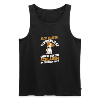 Hund Jacke Russell - Männer Premium Bio Tank Top - Schwarz - Vorne - Michal (187cm)
