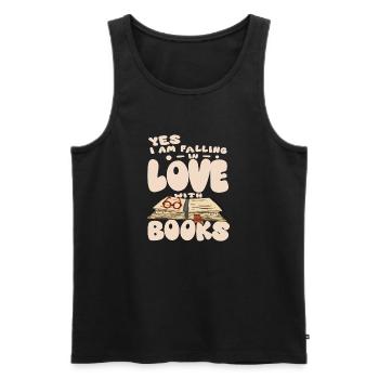 J’aime les livres - Livre - Débardeur bio Premium Homme - noir - Devant - AI Model Male 178 light (178cm)