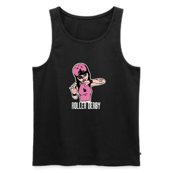 Roller Derby Skater Girl Rollerblading Inline - Männer Premium Bio Tank Top - Schwarz - Vorne - AI Model Male 178 light (178cm)
